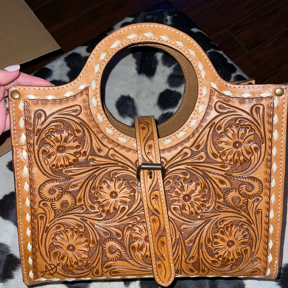 American Darling Floral Embossed Leather Handbag